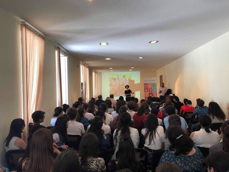 ცაგერის მუნიციპალიტეტს ეწვია საქართველოს ახალგაზრდობის წარმომადგენლი გაეროში ლიკა...